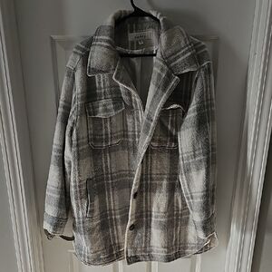 Sebby Cream and Gray Textured Jacket